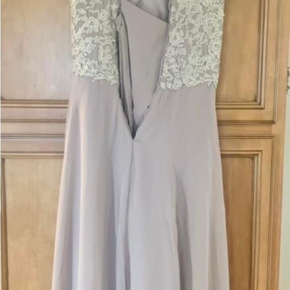 Corset Back Lace Appliques and Chiffon Mother of The Bride Dress Size 12 NWOT - Picture 4 of 5